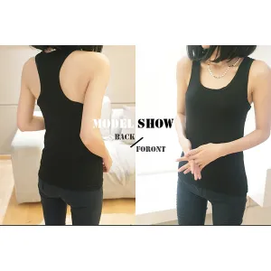 12-Pack: Racerback Tank Tops with Elastic Bottoms in Medium