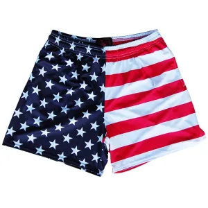 American Flag Jacks Rugby Gym Short 5 Inch Inseam With Pockets