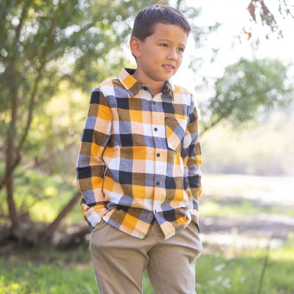 Boy Plaid Long Sleeve Flannel Shirts