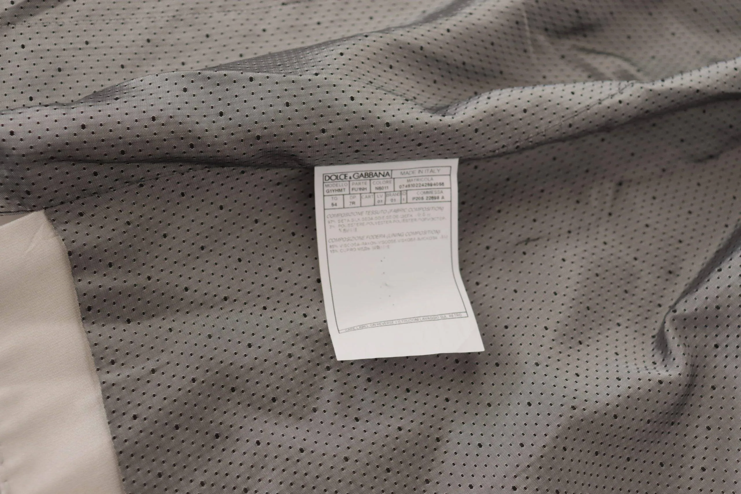Dolce & Gabbana Gray Silk Single Breasted 2 Pc Blazer