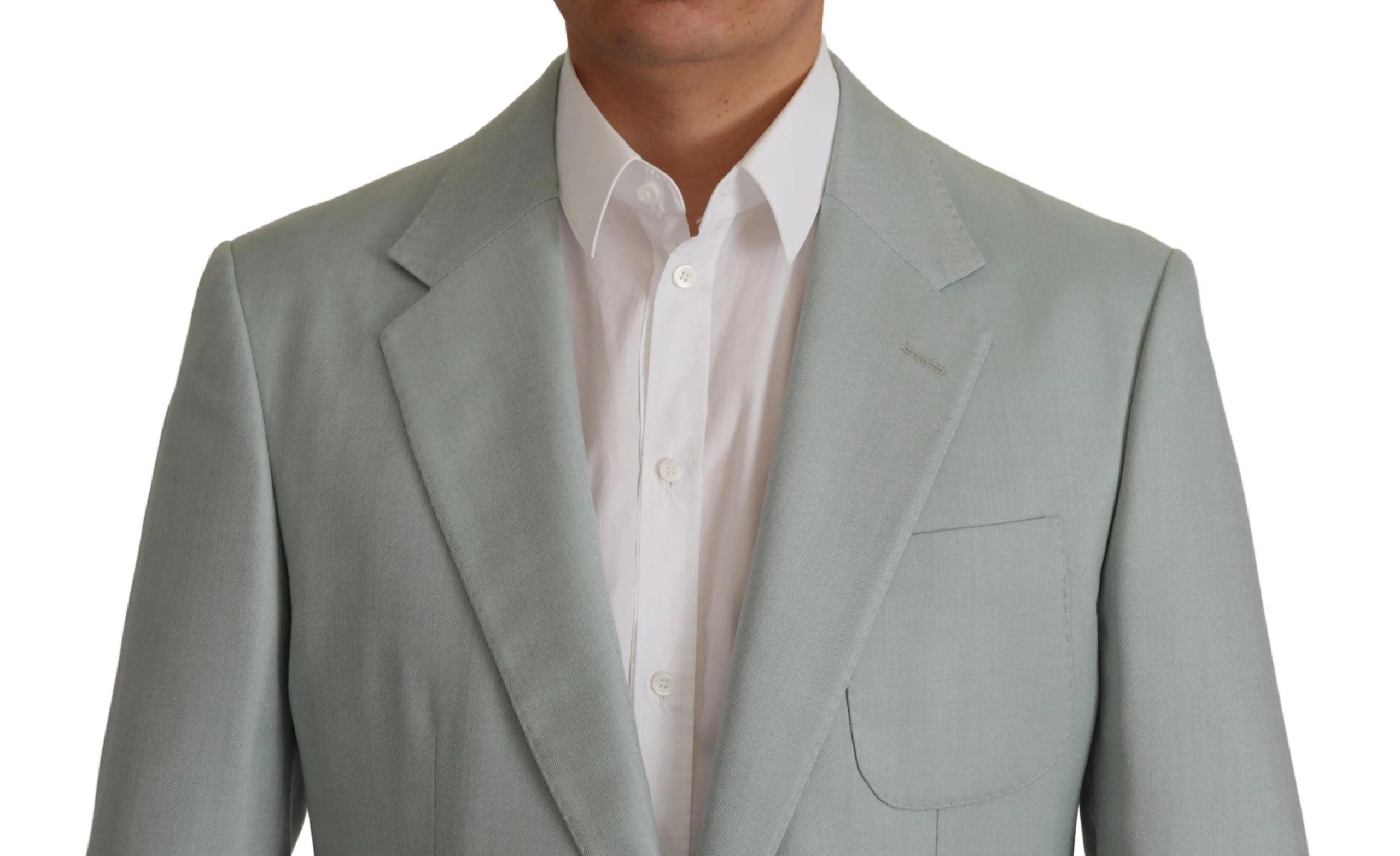 Dolce & Gabbana Light Green Cashmere Silk Blazer