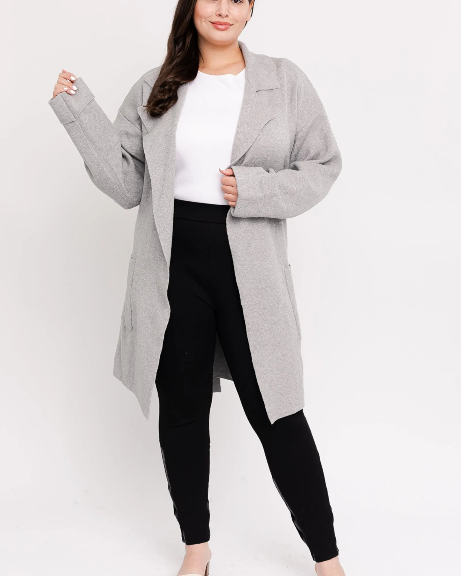 Giulianna Long Cardigan | Charcoal Grey