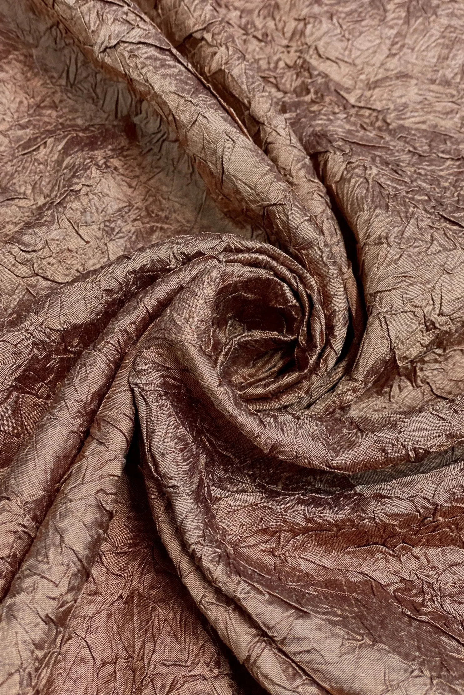 Light Copper Marble Crushed Silk Dupion Fabric