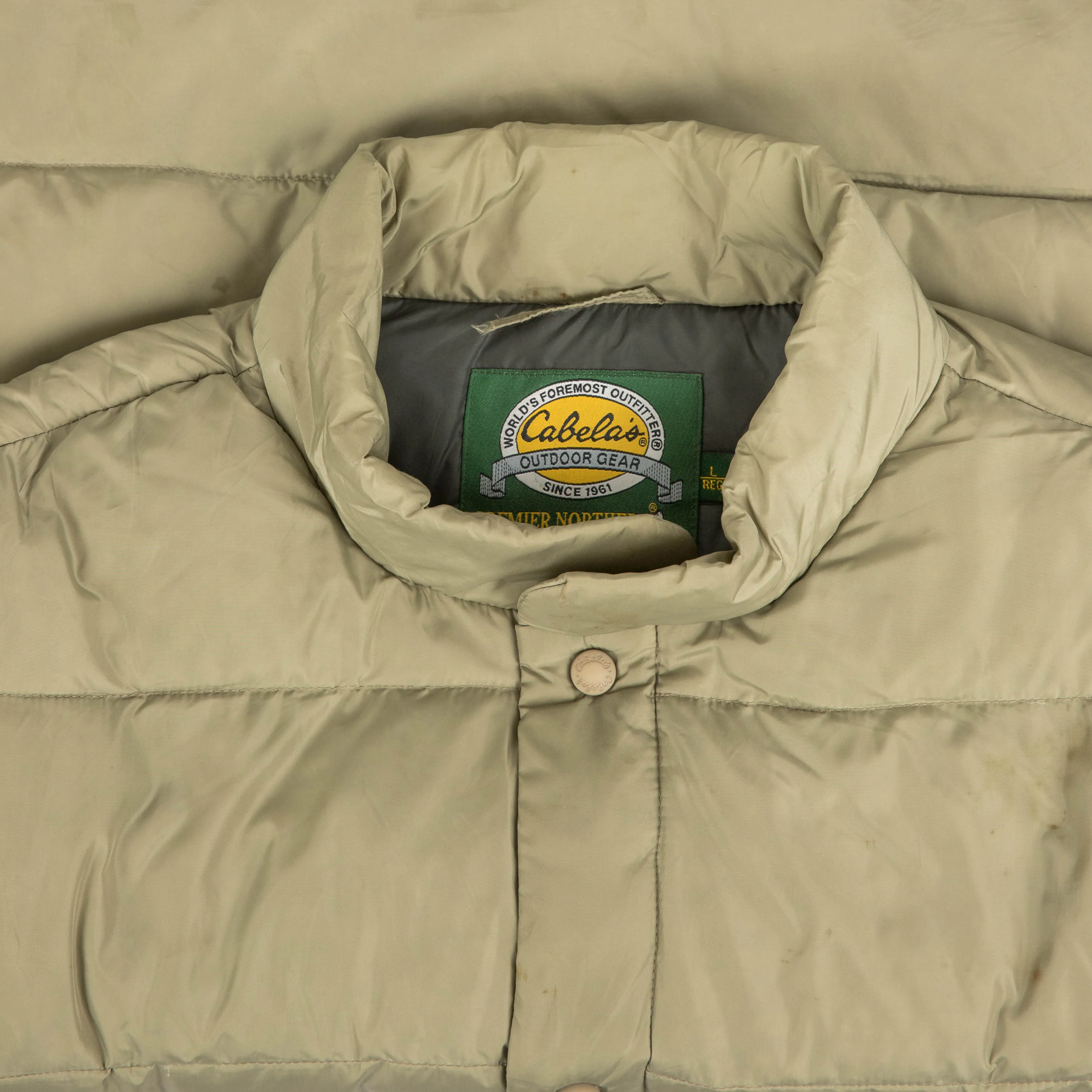 MEN'S VINTAGE GOOSE DOWN PUFFER GILET JACKET - LARGE