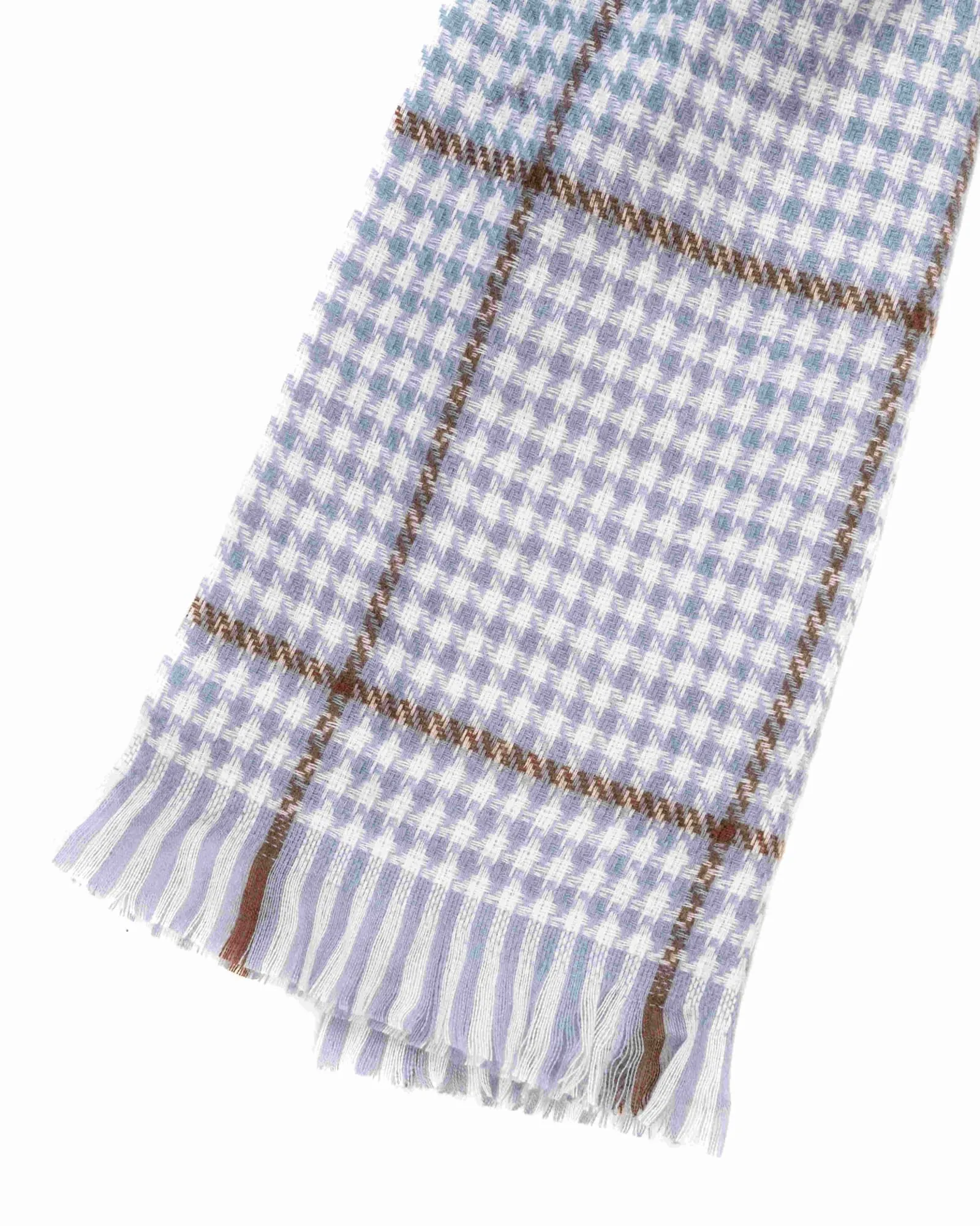 Mixed Patten Soft Tweed Scarves Blue | BLUE