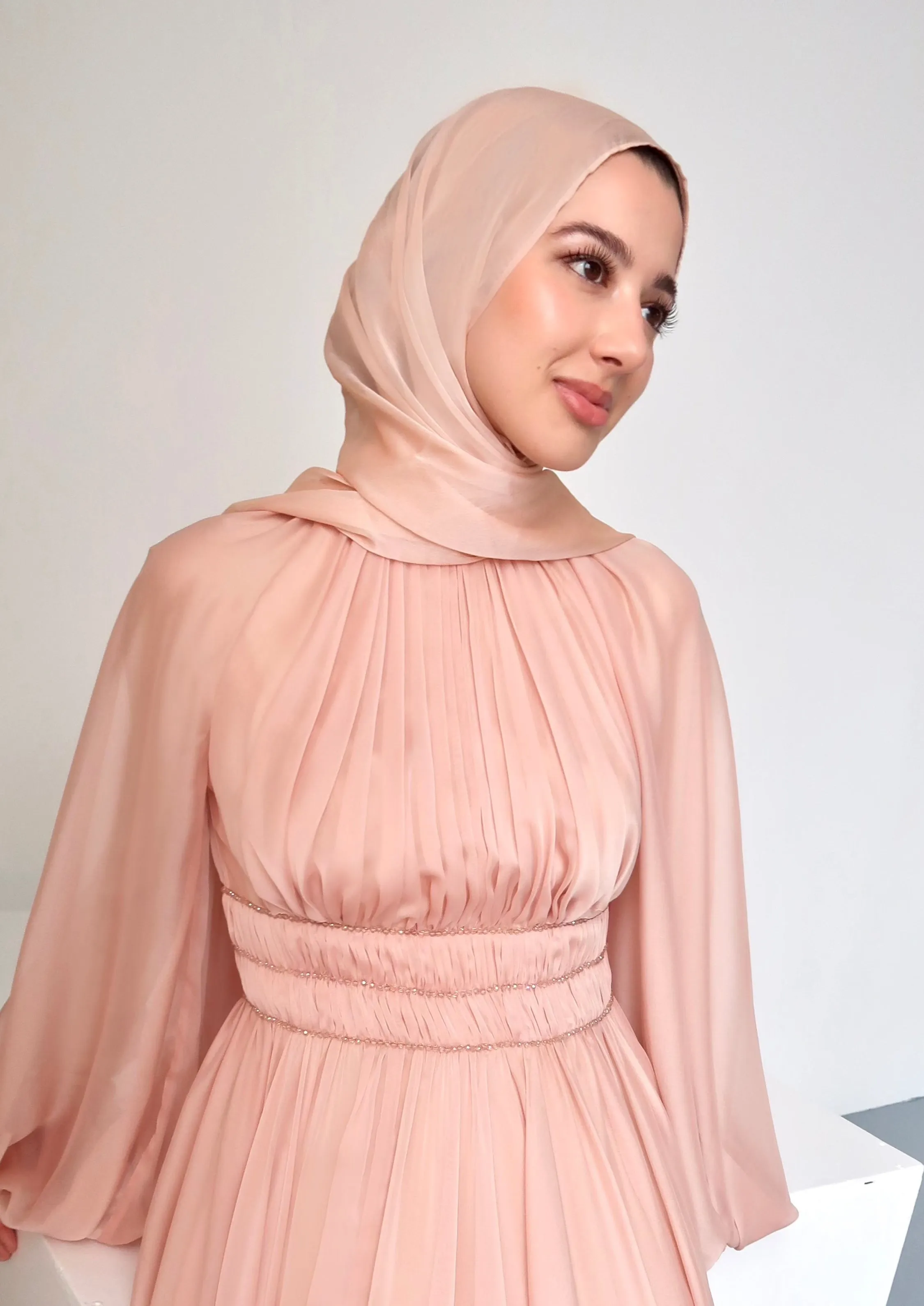 Peachy Blush Shimmering Scarf