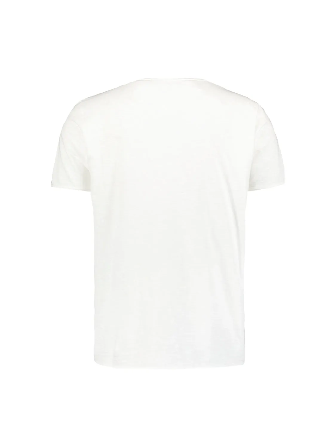 Round Neck T-Shirt with Rolled Sleeve Cuffs and Subtle Logo Print | White