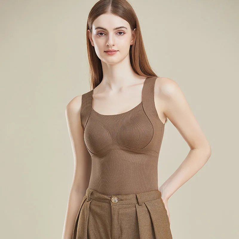 Slimming Fit Warm Vest with Built-in Chest Pad