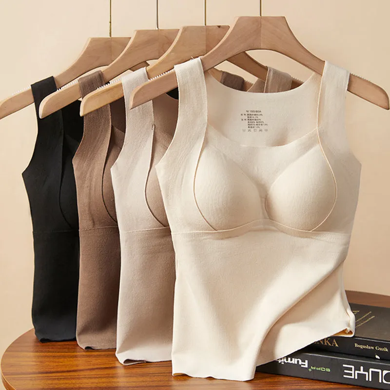 Slimming Fit Warm Vest with Built-in Chest Pad