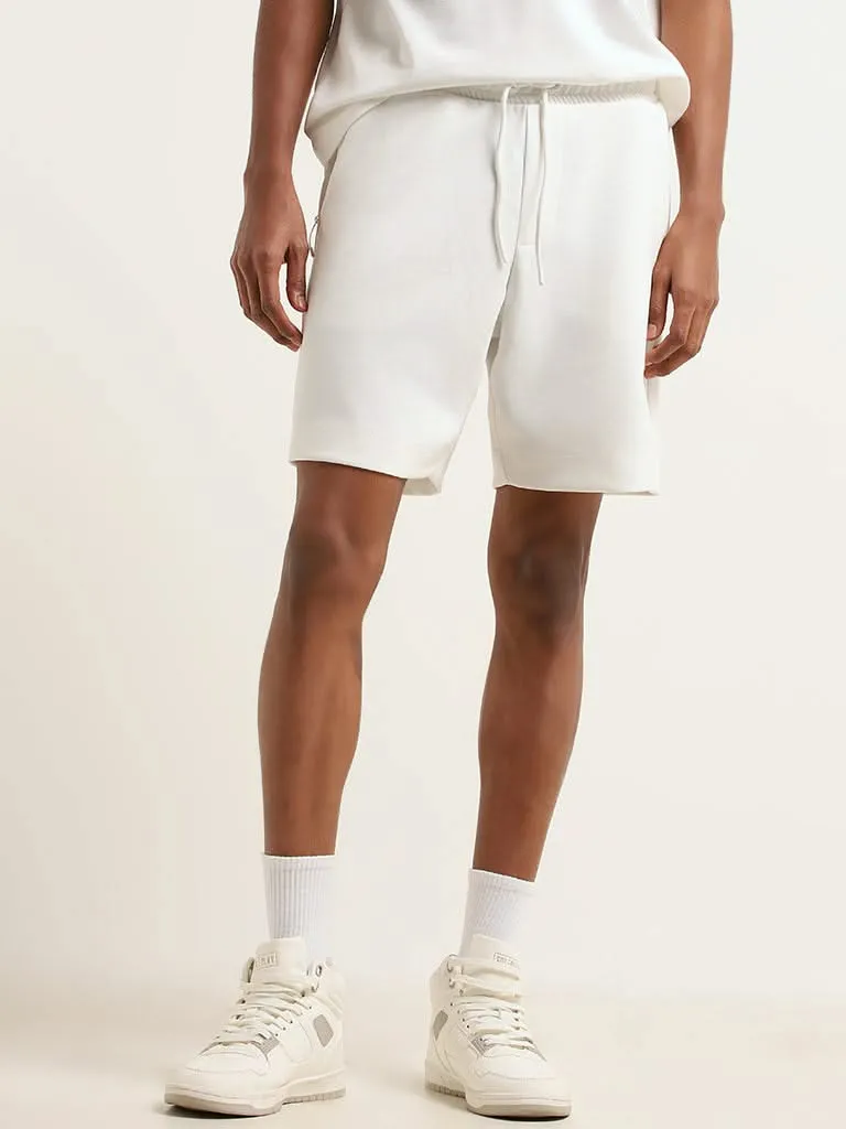 Studiofit White Relaxed Fit Bermuda Shorts