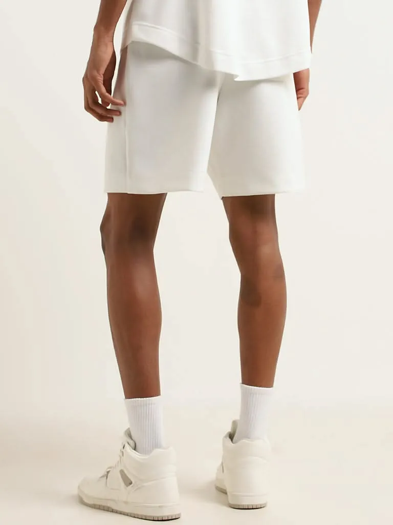 Studiofit White Relaxed Fit Bermuda Shorts