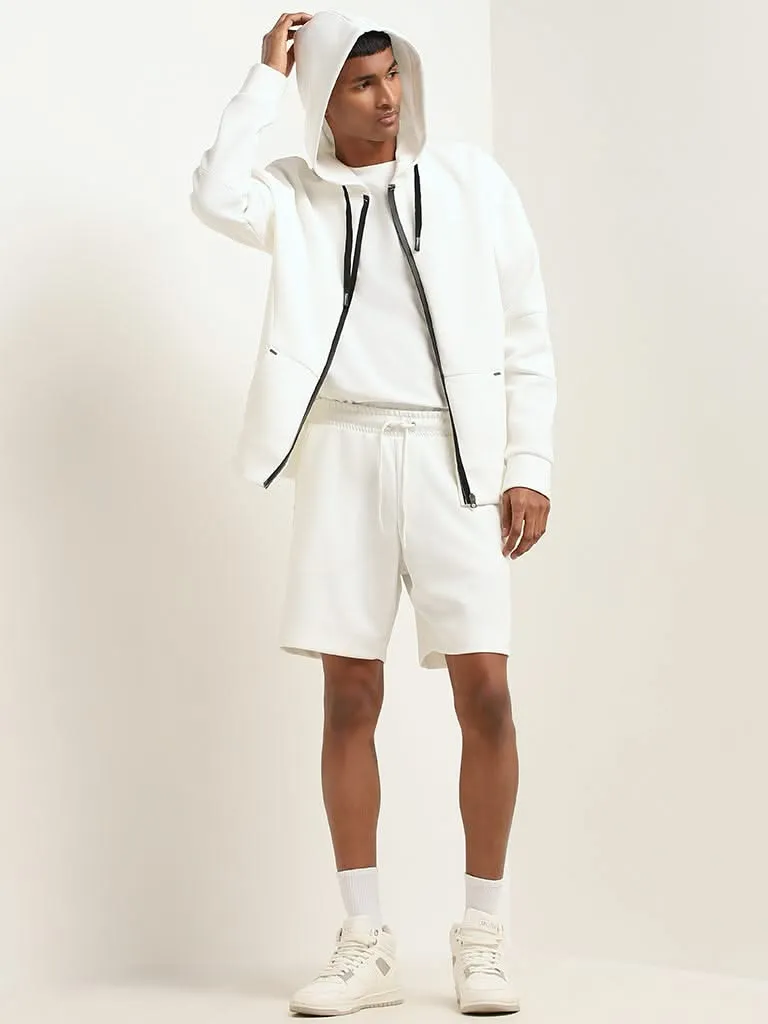 Studiofit White Relaxed Fit Bermuda Shorts