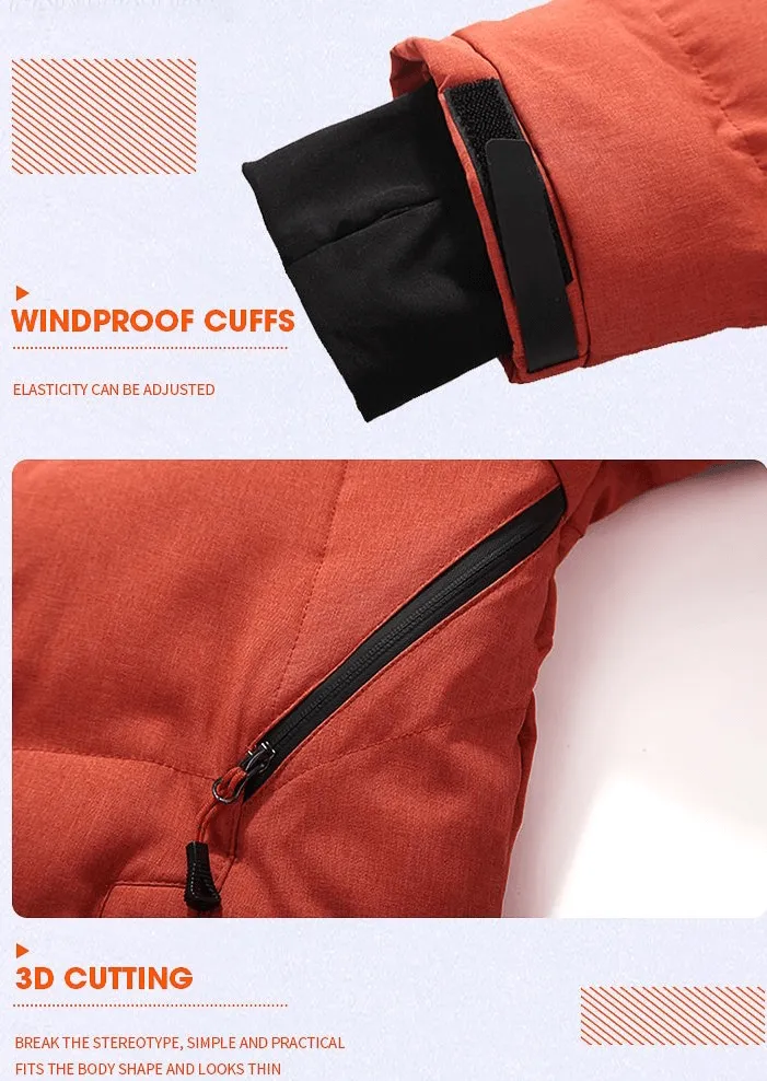 Stylish Down Insulated Men's Jacket with Hood and Pockets - SF0868