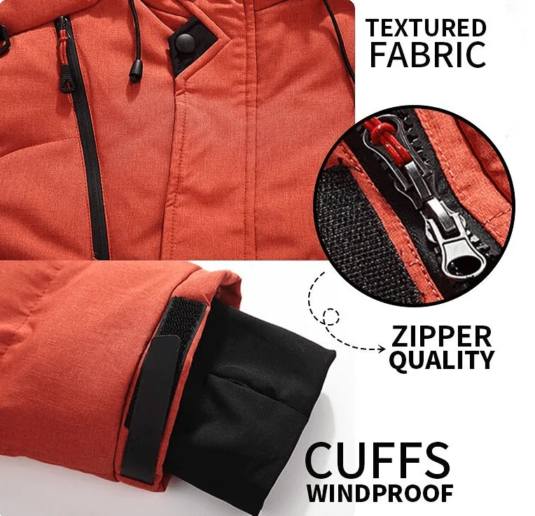 Stylish Down Insulated Men's Jacket with Hood and Pockets - SF0868