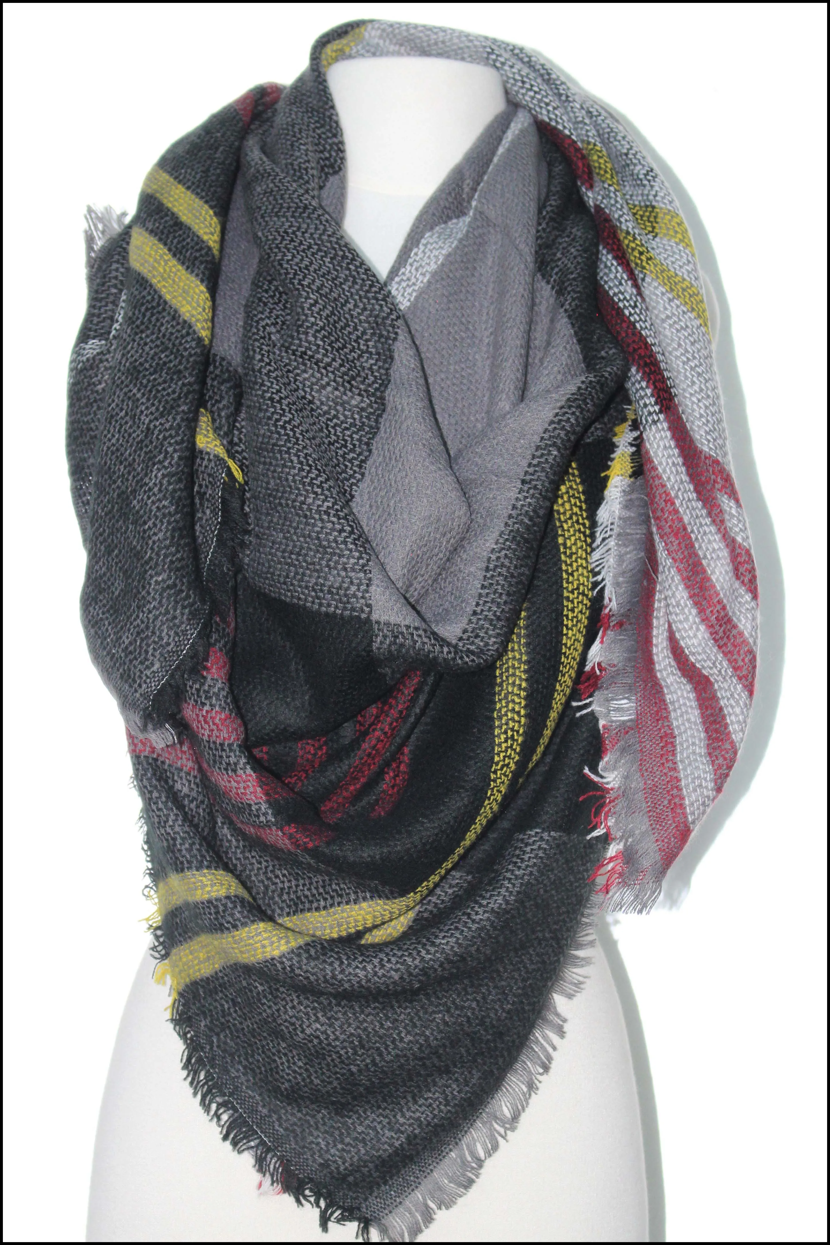 Tartan Plaid Big Square Blanket Scarf