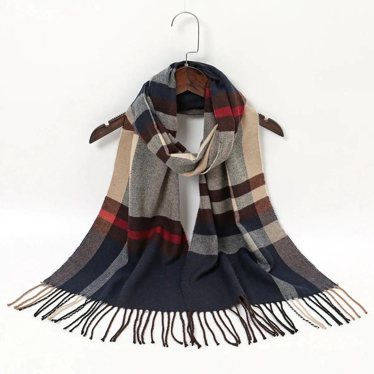 Thin Pashmina Soft Scarf with Tassels