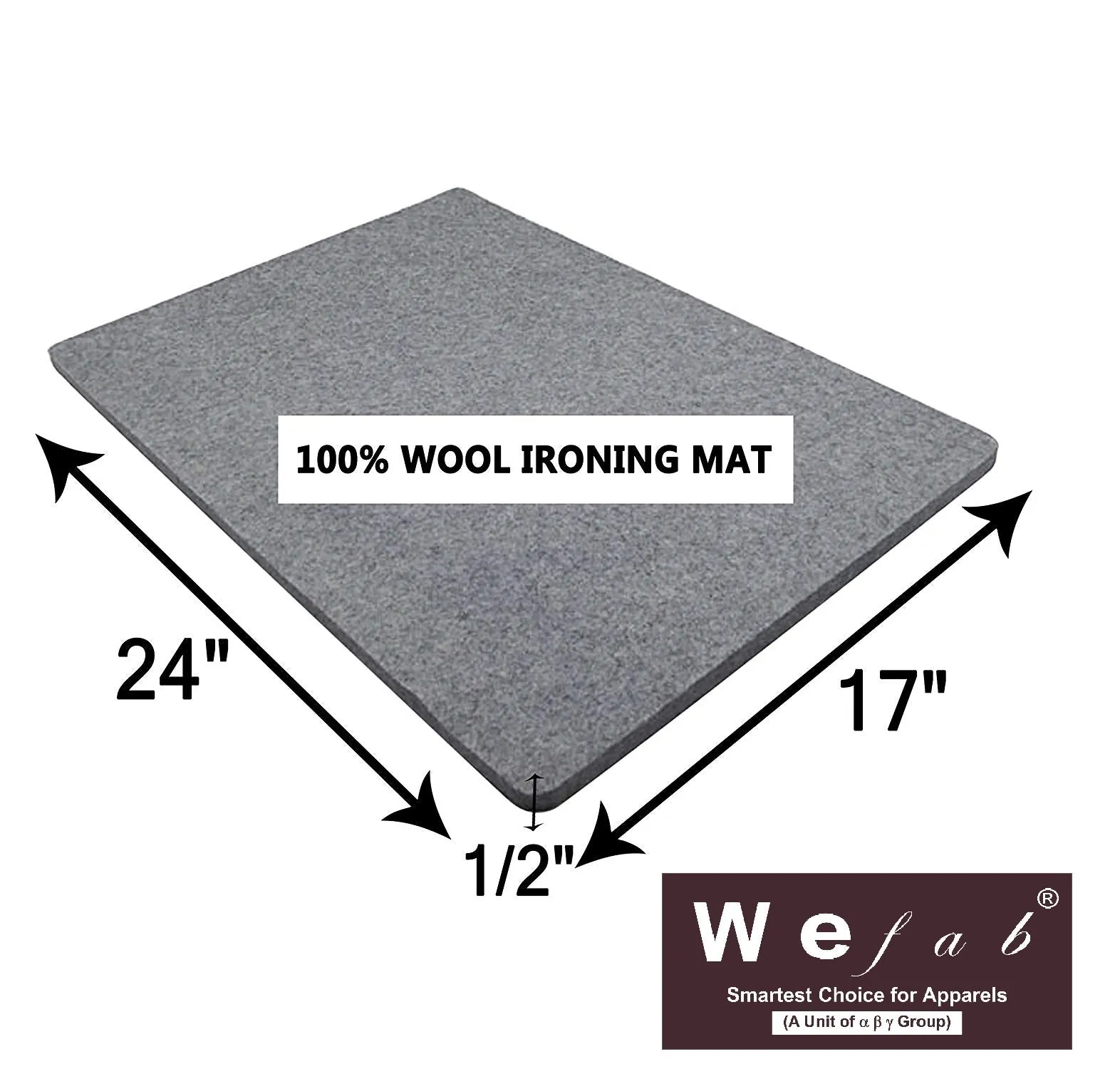Wefab Ironing Mat Pressing Pad 17 x 24 Inches 100% Wool Perfect for Home, Quilting, Sewing Boutique Professionals