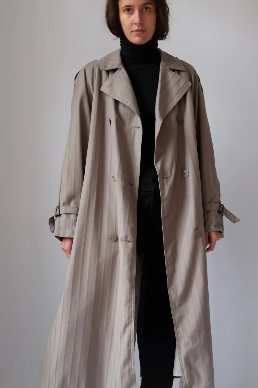 WOOL VINTAGE PINSTRIPED COAT