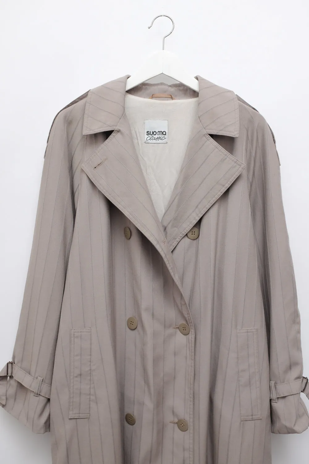 WOOL VINTAGE PINSTRIPED COAT