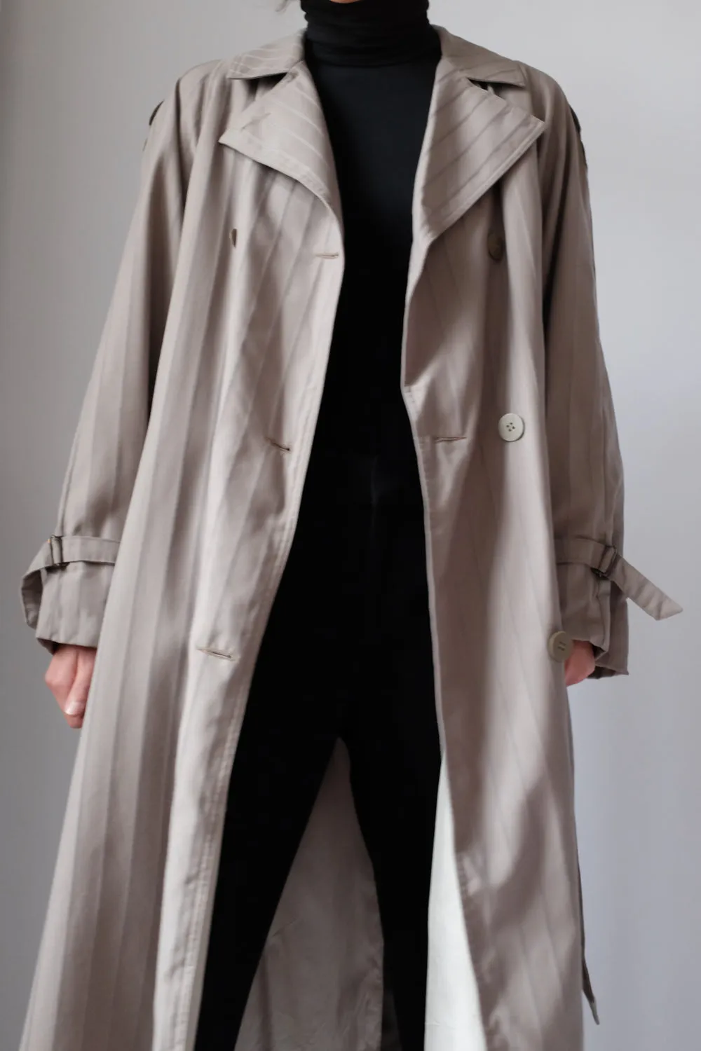 WOOL VINTAGE PINSTRIPED COAT
