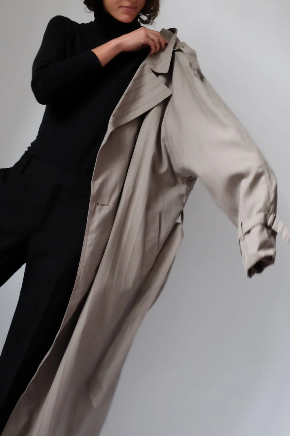WOOL VINTAGE PINSTRIPED COAT