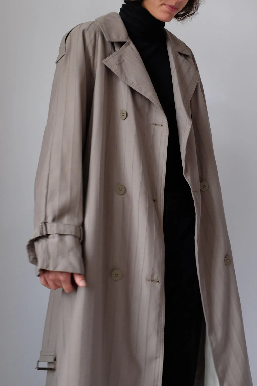 WOOL VINTAGE PINSTRIPED COAT