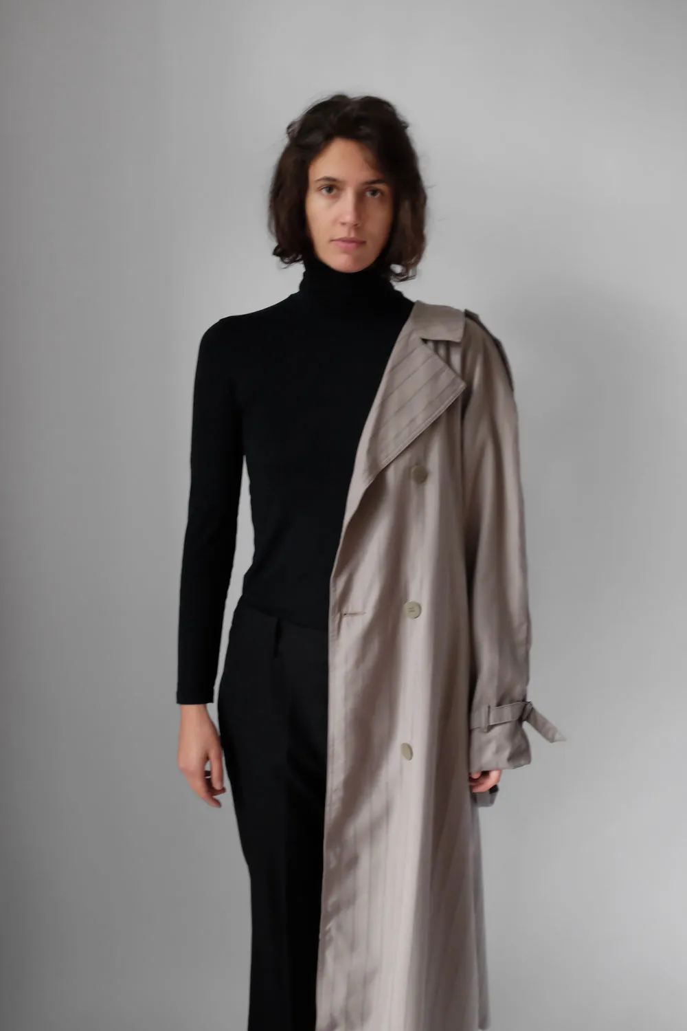 WOOL VINTAGE PINSTRIPED COAT