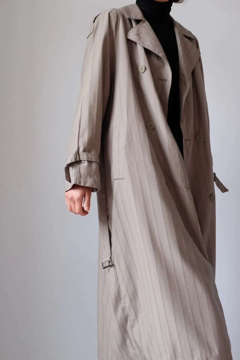 WOOL VINTAGE PINSTRIPED COAT